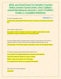 BIOL 459 Final Exam V2 Canada’s Vaccine Safety system (Latest 2026/ 2027 Update) Actual