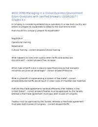 WGU D080 Managing in a Global Business Environment Exam Questions with Verified Answers (2