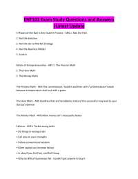 ENT101 Exam Study Questions and Answers |Latest Update