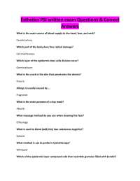 Esthetics PSI written exam Questions & Correct Answers