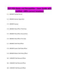 DEP PQS Ranks and Recognition Exam Guide with Verified 100% Correct Solutions