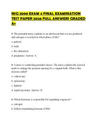 NSG 3500 EXAM 4 FINAL EXAMINATION TEST PAPER 2026 FULL ANSWERS GRADED A+