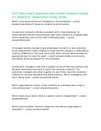D072 WGU Exam Questions with Correct Answers Graded A+ 2026/2027 (Assessment Study Guide)