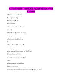 NJ Esthetics PSI exam 2025-Questions & Correct Answers