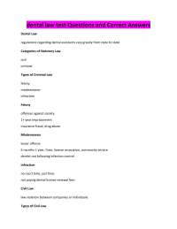 dental law test Questions and Correct Answers