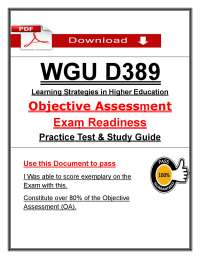 WGU D389 Objective Assessment Exam (2026/2027) | Learning Strategies in Higher Education |
