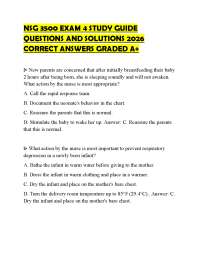NSG 3500 EXAM 4 STUDY GUIDE QUESTIONS AND SOLUTIONS 2026 CORRECT ANSWERS GRADED A+