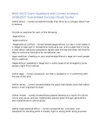 WGU D072 Exam Questions with Correct Answers 2026/2027 Guaranteed Success (Study Guide)