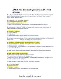 AMLS Post-Test 2023 Questions and Answers
