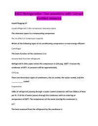 ESCO Refrigeration Test questions with Correct Verified Answers