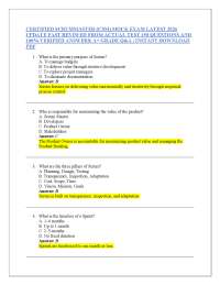 CERTIFIED SCRUMMASTER (CSM) MOCK EXAM LATEST 2026 UPDATE FAST REVIWED FROM ACTUAL TEST 15