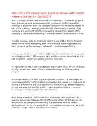 WGU D072 Pre Assessment: Exam Questions with Correct Answers Graded A+ 2026/2027