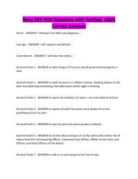 Navy DEP PQS Questions with Verified 100% Correct Answers