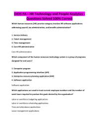 D435 PA – HR Technology and People Analytics - Questions Solved 100% Correct