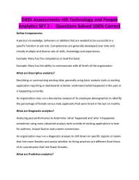 D435 Assessments–HR Technology and People Analytics SET 2 - Questions Solved 100% Correct