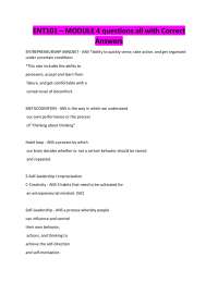 ENT101 – MODULE 4 questions all with Correct Answers