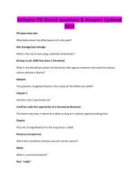 Esthetics PSI Exam2 questions & Answers Updated 2025