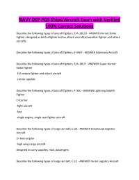 NAVY DEP PQS Ships/Aircraft Exam with Verified 100% Correct Solutions