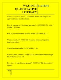 WGU D771 QUANTITATIVE LITERACY LATEST