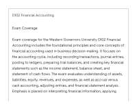 D102 Financial Accounting ACTUAL EXAM LATEST UPDATE THIS YEAR QUESTIONS AND DETAILED ANSWE