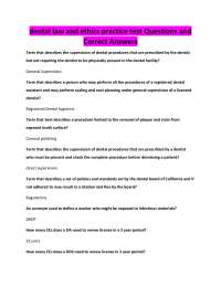 dental law and ethics practice test Questions and Correct Answers