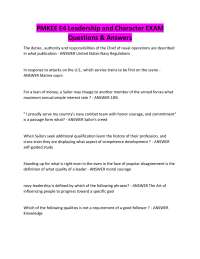 PMKEE E4 Leadership and Character EXAM Questions & Answers