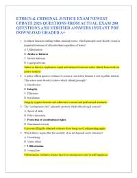 ETHICS & CRIMINAL JUSTICE EXAM NEWEST UPDATE 2026 QUESTIONS FROM ACTUAL EXAM 200 QUESTIO