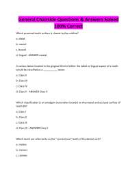 General Chairside Questions & Answers Solved 100% Correct