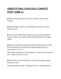GENETICS FINAL EXAM 2026 COMPLETE STUDY GUIDE A+