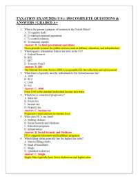 TAXATION EXAM 2026 (US) | 150 COMPLETE QUESTIONS & ANSWERS | GRADED A+