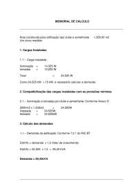 MEMORIAL DE CALCULO ELÉTRICO