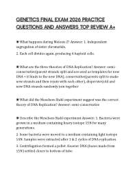 GENETICS FINAL EXAM 2026 PRACTICE QUESTIONS AND ANSWERS TOP REVIEW A+