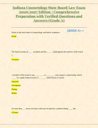 Indiana Cosmetology State Board Actual Exam |2026/2027 Edition | Comprehensive Q & A