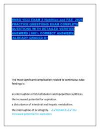 RNSG 1533 EXAM 2 Nutrition and F&E 2026 PRACTICE QUESTIONS EXAM COMPLETE QUESTIONS WITH