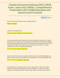 Virginia Permanent Makeup (PMU) DPOR Exam | 2026/2027 Edition | Comprehensive Q & A