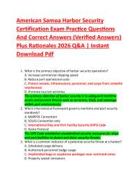 American Samoa Harbor Security Certification Exam Practice Questions And Correct Answers