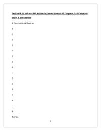 Test bank for calculus 8th edition by James Stewart All Chapters 1-17 Complete exam 3