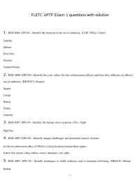 FLETC UPTP Exam 1 questions with solution