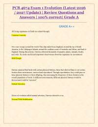 PCB 4674 Exam 1 Evolution (Latest 2026 / 2027 Update) | Review Questions and Answers