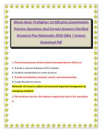 Illinois Basic Firefighter Certification Examination – Practice Questions and Correct Answ