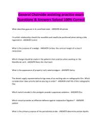 General Chairside assisting practice exam Questions & Answers Solved 100% Correct