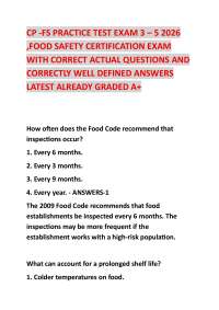 CP -FS PRACTICE TEST EXAM 3 – 5 2026 ,FOOD SAFETY CERTIFICATION EXAM