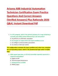 Arizona ABB Industrial Automation Technician Certification Exam Practice Questions And C