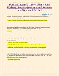 PCB 4674 Exam 2 (Latest 2026 / 2027 Update) | Review Questions and Answers | 100%