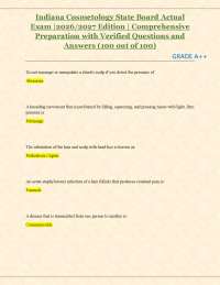 Indiana Cosmetology State Board Actual Exam |2026/2027 Edition | Comprehensive Q & A