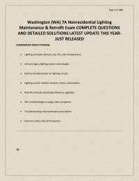 Washington (WA) 7A Nonresidential Lighting Maintenance & Retrofit Exam COMPLETE QUESTIONS