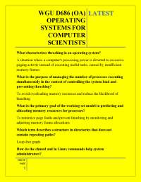 WGU D686 (OA) OPERATING SYSTEMS FOR COMPUTER SCIENTISTS LATEST