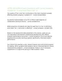 LETRS SESSION 8 Exam Questions with Correct Answers Graded A+ Guaranteed Pass (UNIT 3)