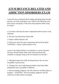 ATI SUBSTANCE-RELATED AND ADDICTION DISORDERS EXAM