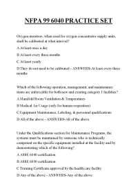 NFPA 99 6040 PRACTICE SET